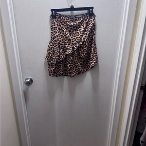Nasty Gal Asymmetrical Leopard Skirt